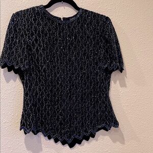 90s Sequins silk‎ top